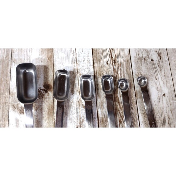 Stainless Steel Measuring Cups and Spoons 12 pcs Set Stackable Heavy Duty - Picture 5 of 7